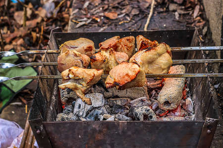 Piece of tasty meat from the grillの写真素材