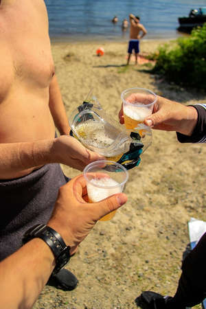 Best friends have celebration initiation into diversの写真素材