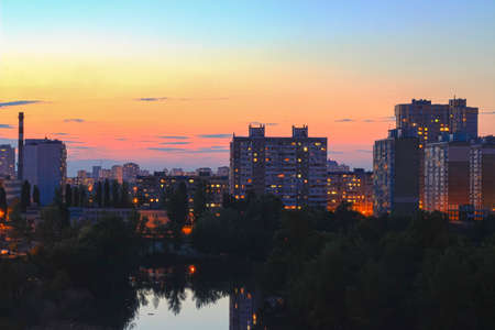 Kyiv, Ukraine, May 1, 2016 review Darnitsya nightの写真素材