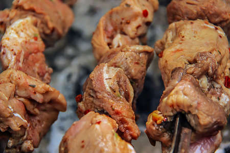 Piece of tasty meat from the grillの写真素材