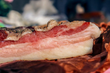 Closeup take of some chunks of salted lardの写真素材