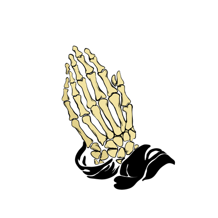 Vector illustration - Praying skeleton handsのイラスト素材