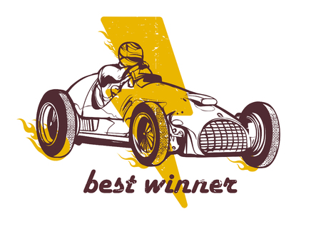 Vector illustration of vintage sport racing carのイラスト素材