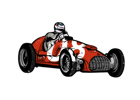 Vector illustration of vintage sport racing carのイラスト素材