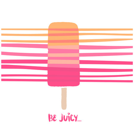 Ice cream on a stick, t-shirt printのイラスト素材