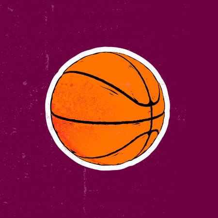 Basketball vector logo, vintage sport ball designのイラスト素材