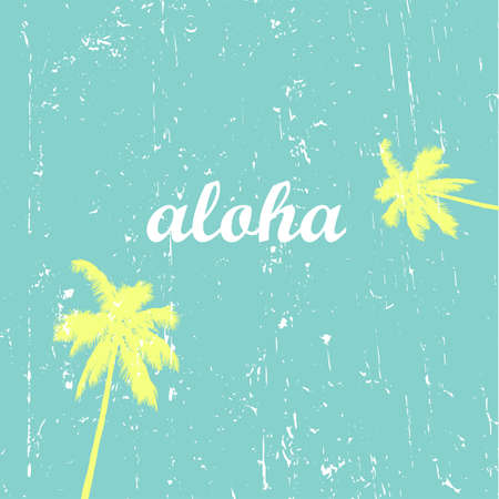 Summer tropical yellow background of palm treeのイラスト素材