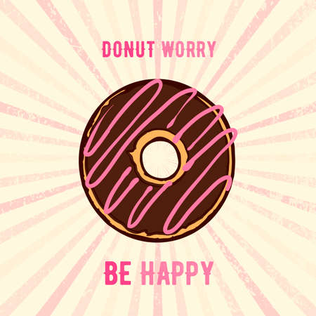 Colorful and tasty donut for t-shirts printのイラスト素材