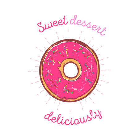 Colorful and tasty donut for t-shirts printのイラスト素材