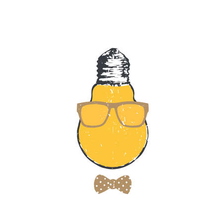 Hipster light bulb. Vector illustration for printのイラスト素材