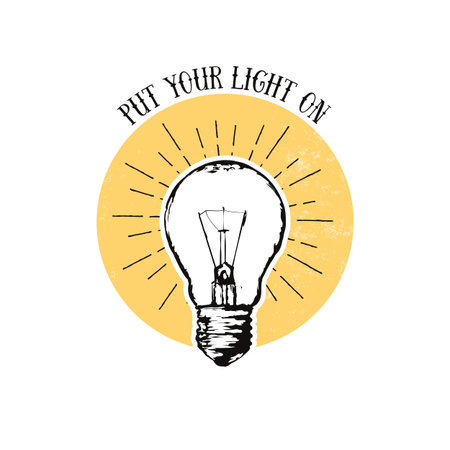 Light bulb line hand drawing vector signのイラスト素材