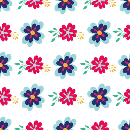 vector blue white blue emmas flowers seamless pattern backgroundのイラスト素材