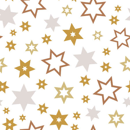 vector basic stars allover silver and gold seamless pattern backgroundのイラスト素材