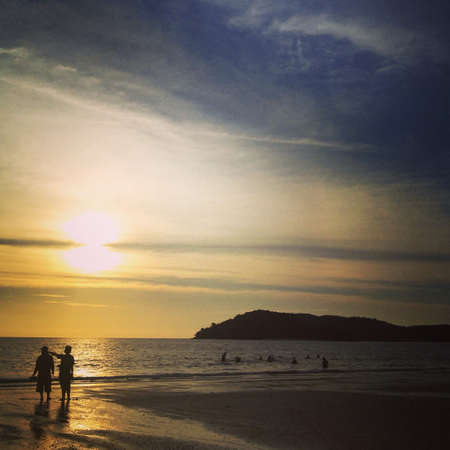 sunset at beachの素材