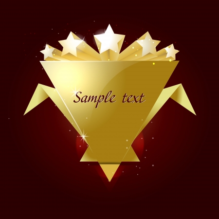 5 stars rated gold shape. nice templateのイラスト素材