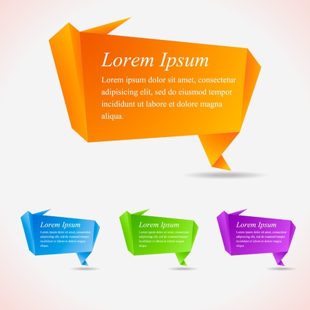 Abstract speech bubbles. Cool origami style. のイラスト素材
