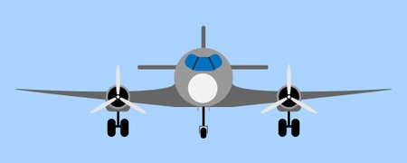 Illustration of grey passenger airliner, front viewのイラスト素材