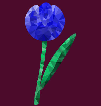 Polygon blue flower imageのイラスト素材