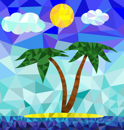 Polygon island imageのイラスト素材