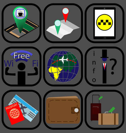 Travel icons setのイラスト素材