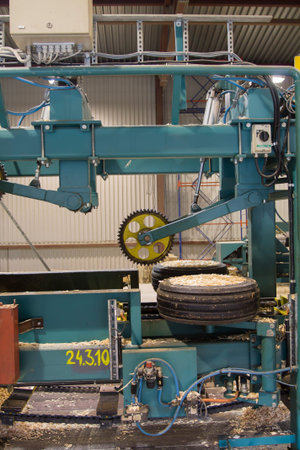 Sawmill equipment: machine for cutting wood.