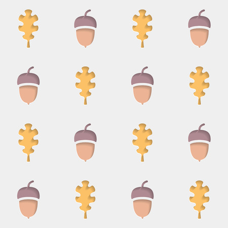 Leaves and acorn pattern.のイラスト素材