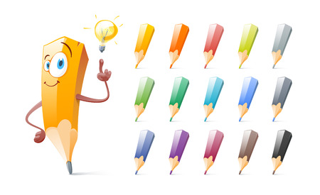 Set of cute pencilsのイラスト素材