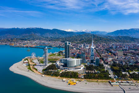 Panorama 360 from a drone Batumi city Adjara Georgiaの写真素材