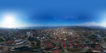 Panorama 360 from a drone Batumi city Adjara Georgia