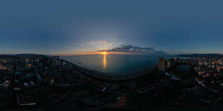 Panorama 360 from a drone Batumi city Adjara Georgia