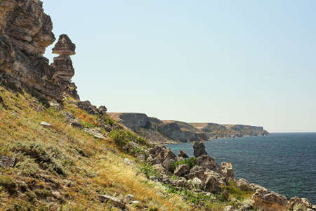 Weathering of rocks in the tract Dzhangul, Cape Tarhankut.の写真素材