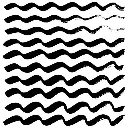 Black stripes background, hand drawn with ink. Abstract grunge vector illustration.のイラスト素材