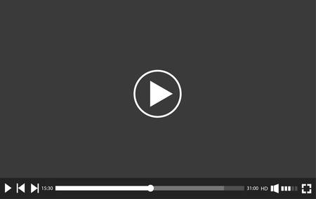Video media player design template for web, vector illustration.のイラスト素材
