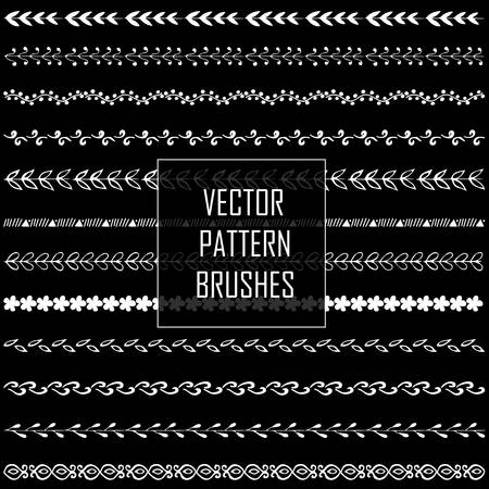Set of vector pattern brushes. Frames, borders with ornamental strokes and corner elements.のイラスト素材