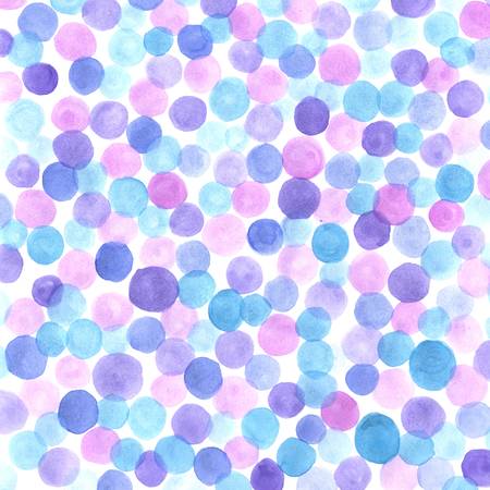 Hand drawn watercolor geometric background with transparent colored circles. Card perfect for wedding, holidays, invitation, birthdayの写真素材