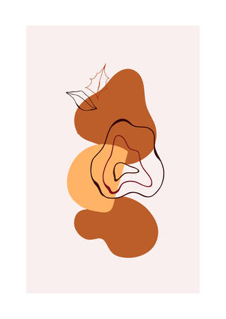 Abstract trendy card with geometric shapes for poster, home decor. Vector illustration in minimalistic hand drawn styleのイラスト素材