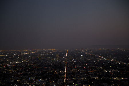 Los Angeles Night View from the Griffith Observatoryのeditorial素材