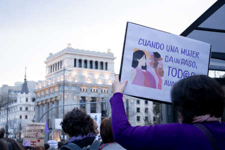 feminist demonstration in madridのeditorial素材