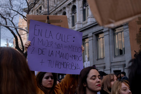 feminist demonstration in madrid