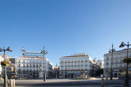 Madrid, Spain; 05 20 2020: sol square, in Madrid, during the covid 19 pandemic with few peopleのeditorial素材