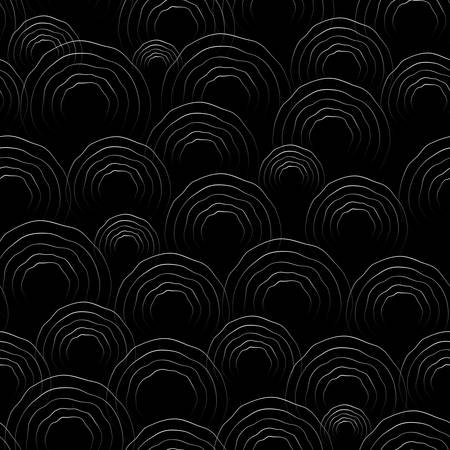 Abstract seamless background, lines and circles, black and whiteのイラスト素材