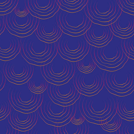 Abstract seamless background, lines and circles, dark blueのイラスト素材