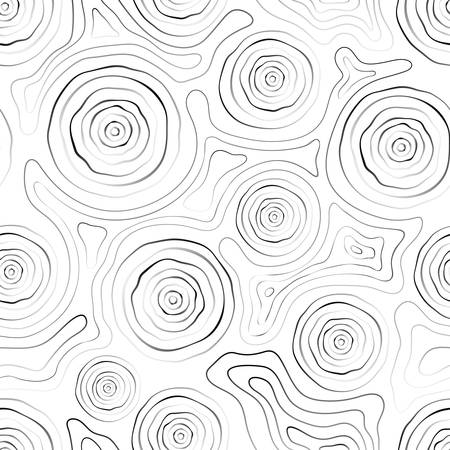 Abstract seamless background, lines and circles, black and whiteのイラスト素材