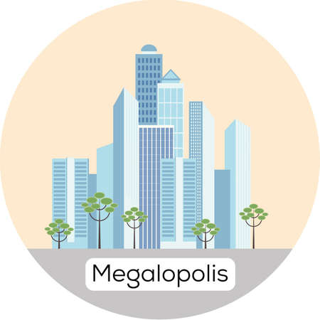 Megalopolis Architecture Climat zone Vector illustrationのイラスト素材