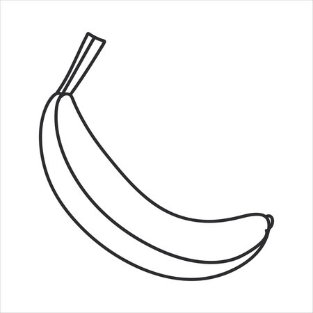 Hand drawn banana Fruit isolated. sketch drawing of Food. Doodle, simple outline illustration. Vector Symbol. Minimalistic iconのイラスト素材