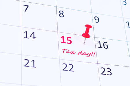 Tax payment day. Deadline, calendar.の写真素材