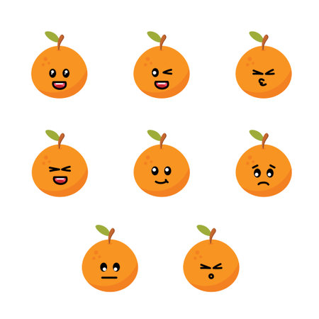 cute kawaii emoticon faceのイラスト素材