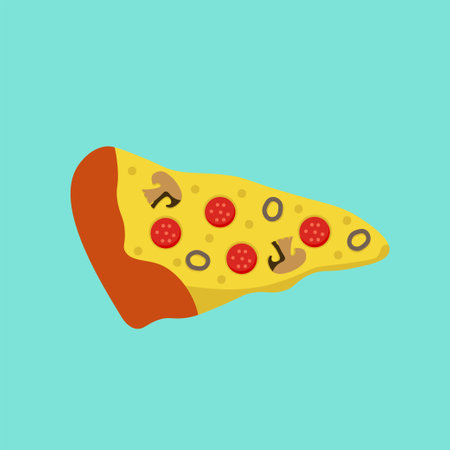 Pizza slice icon vectorのイラスト素材