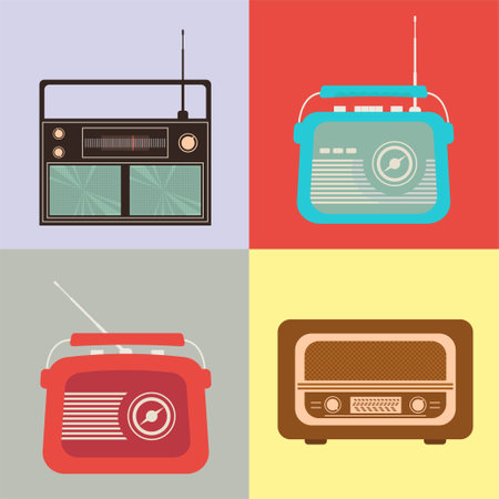 vector illustration of retro style radioのイラスト素材