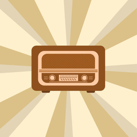 vector illustration of retro style radioのイラスト素材